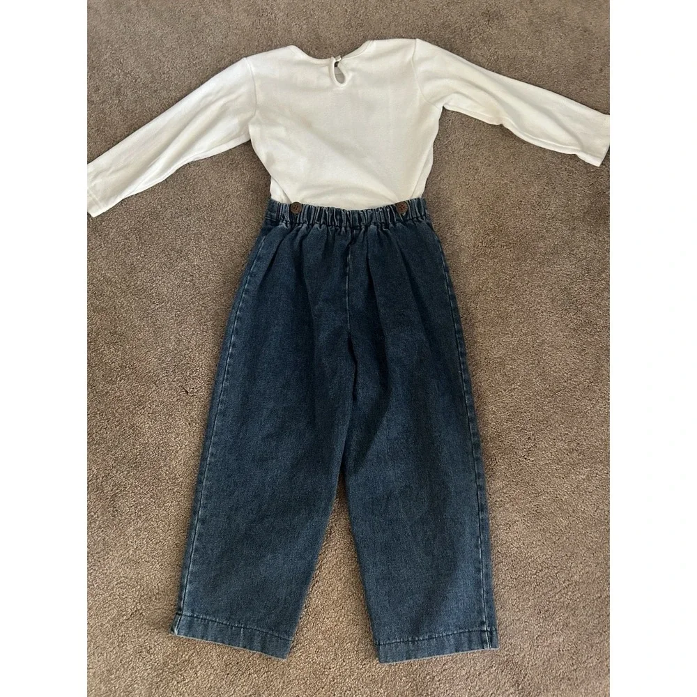 Vintage Tumble Bears Toddler 2 Pc Outfit Size 4T Featuring Button Connections